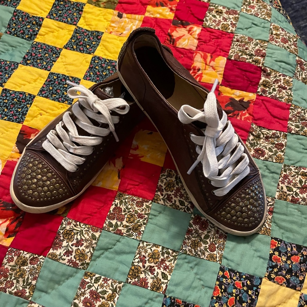 Frye leather Kira studded shoe